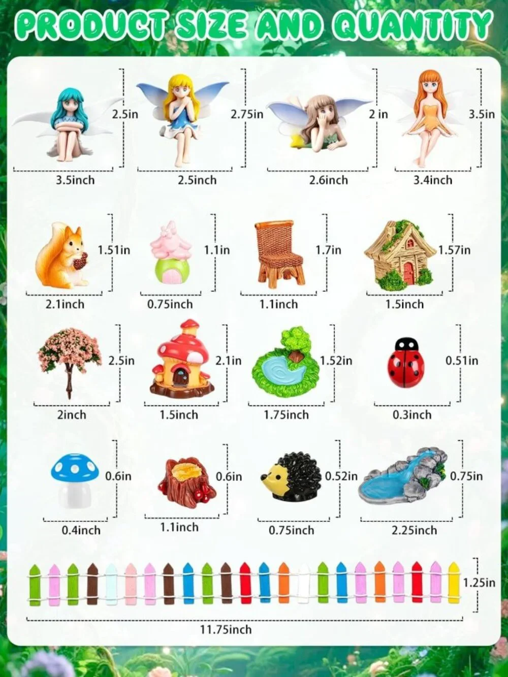 52 Pcs Mini Fairy Garden Accessories Set - Outdoor Decor, Fairies & Garden Kit